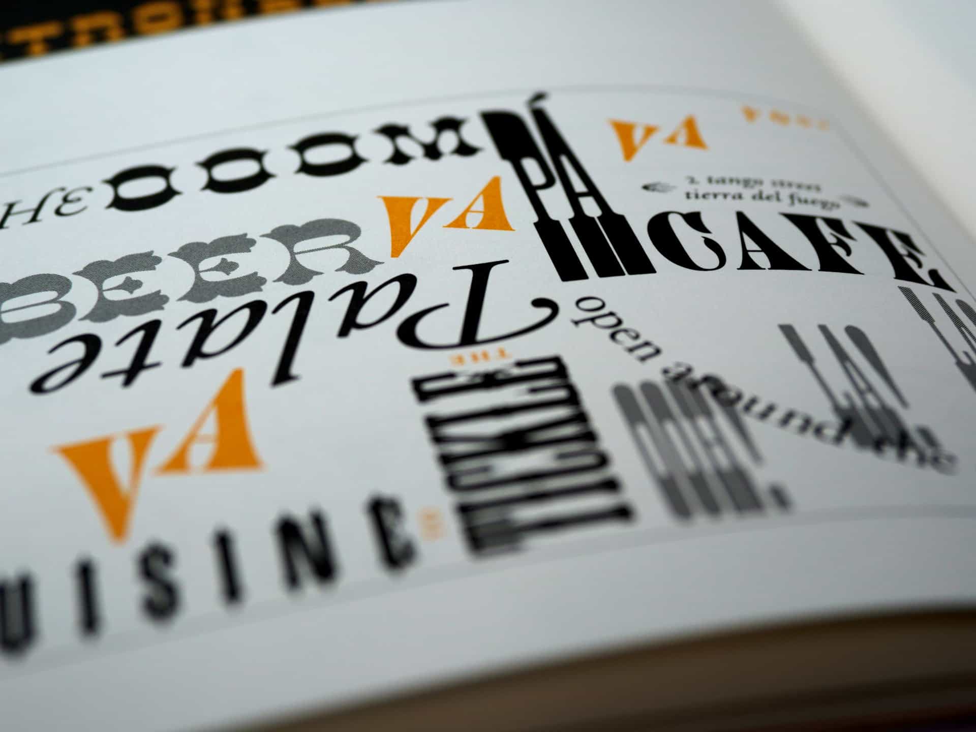 Different Typographies in Book