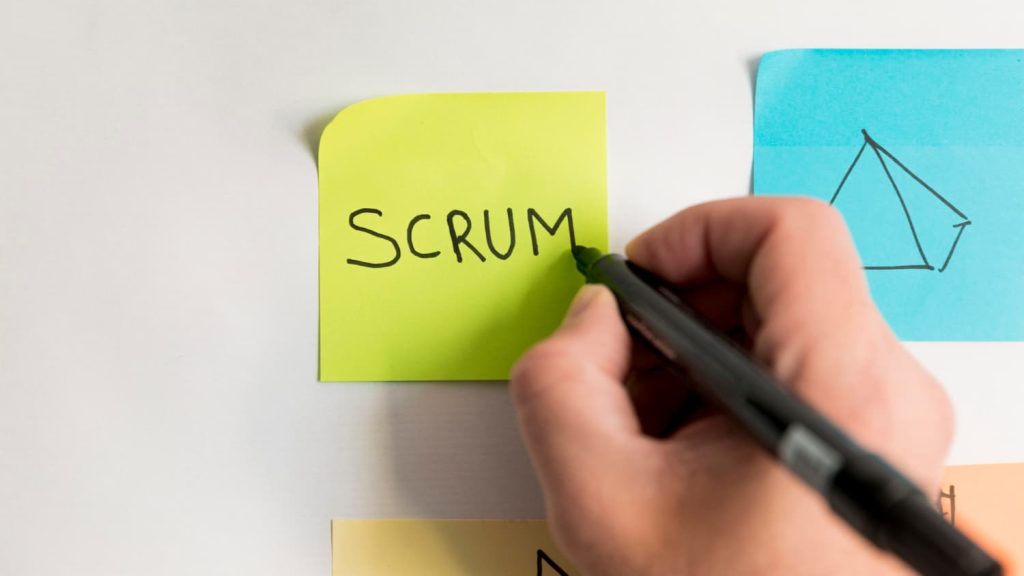 write scrum on postit